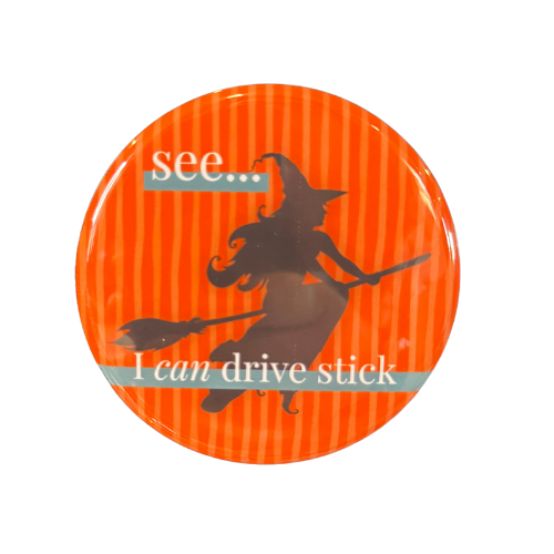 Drive (Broom)Stick Witch Round Magnet
